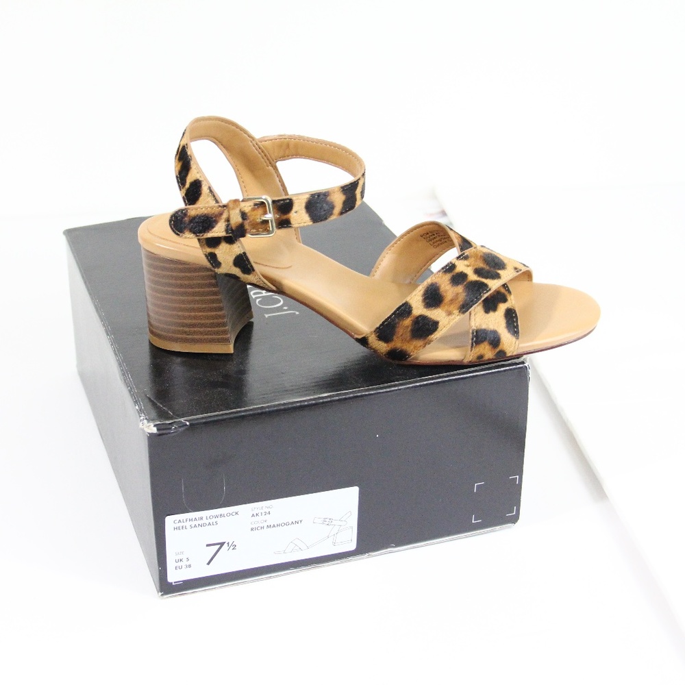 J Crew Heel Sandals NEW Animal Print Shoes Women sz 7.5 - Picture 3 of 8